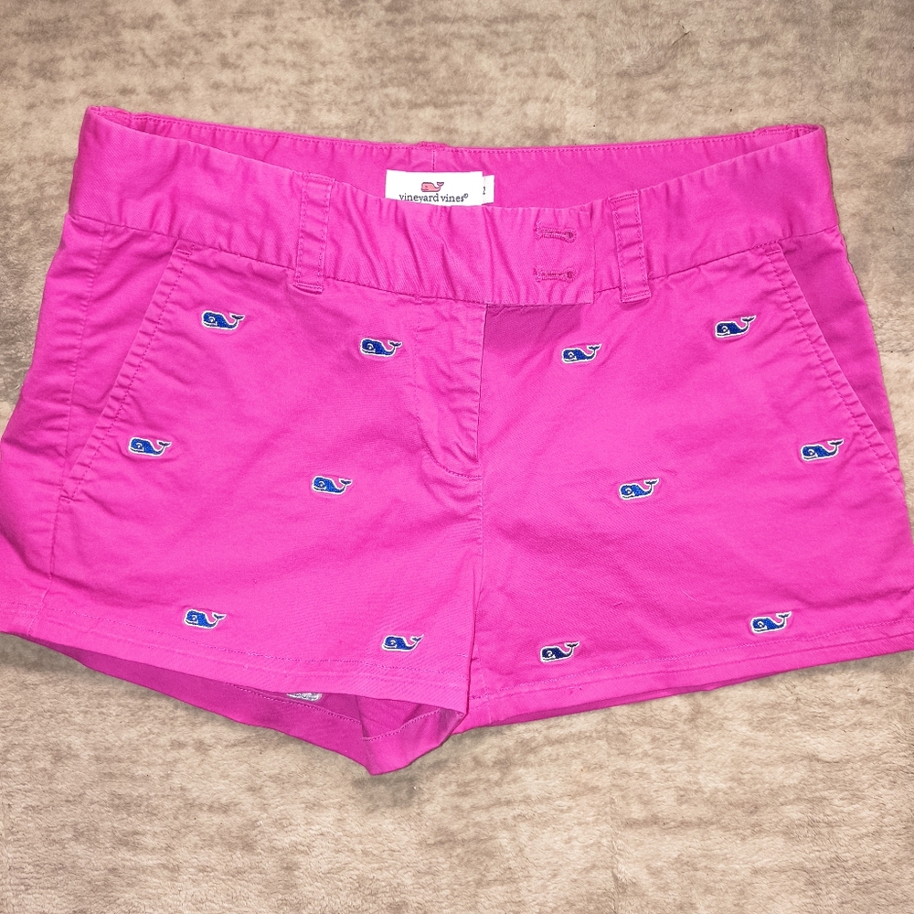 Vineyard Vines Pink Embroidered Women Shorts